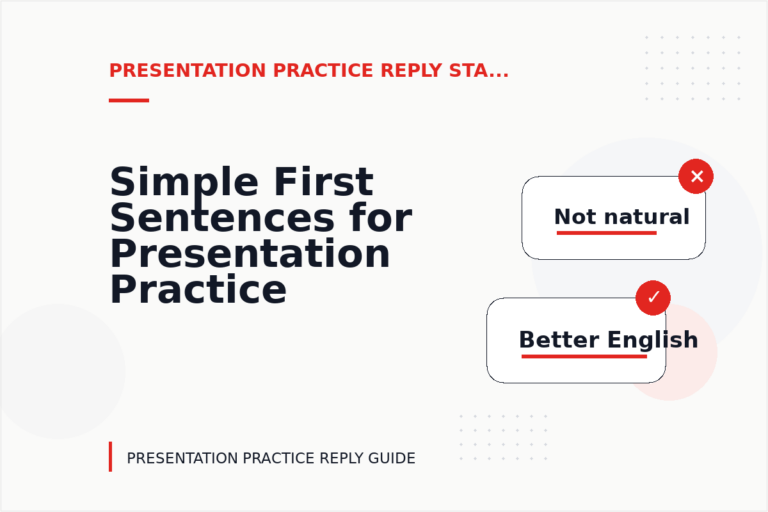 Simple First Sentences for Presentation Practice Replys